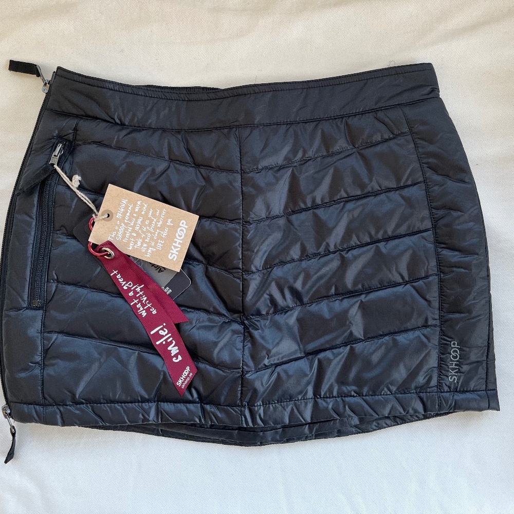 Shiny Black Down-filled Mini Ski Skirt